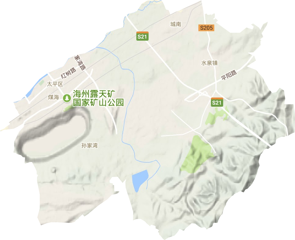 太平区地形地图