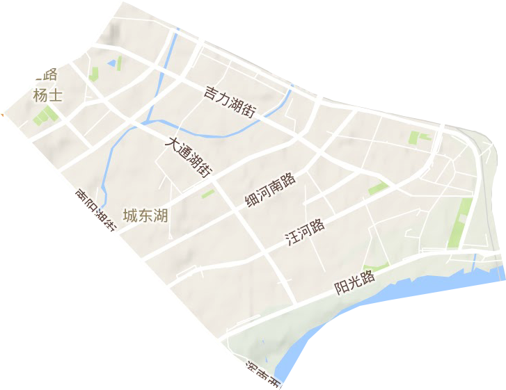城东湖街道地形地图