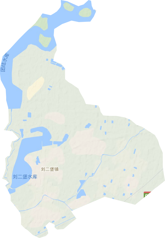 刘二堡镇地形地图