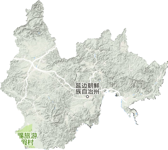 延边州地形地图