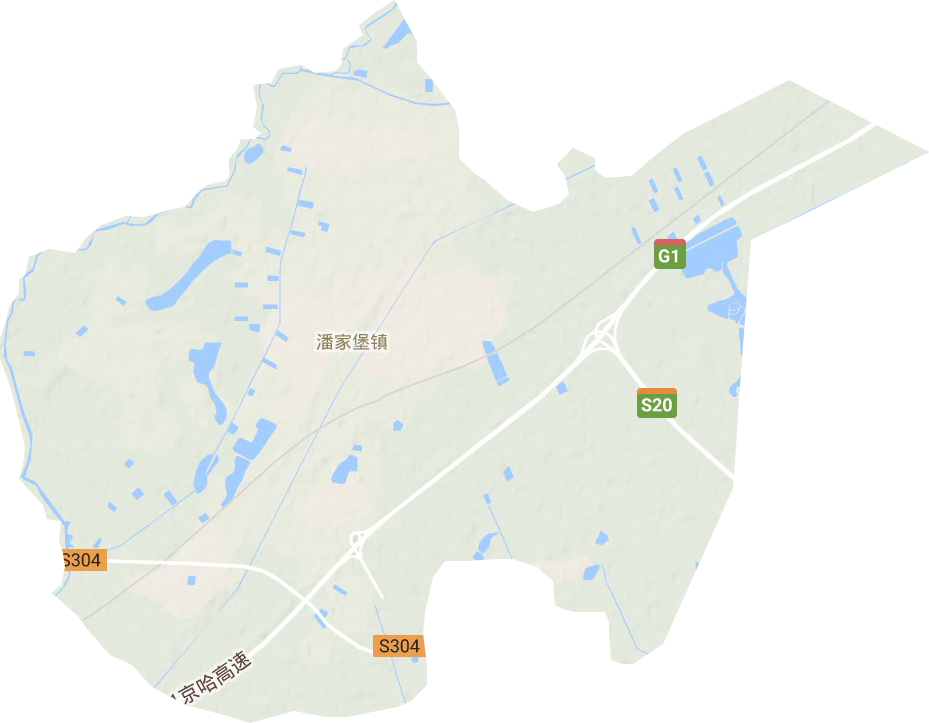潘家堡镇地形地图