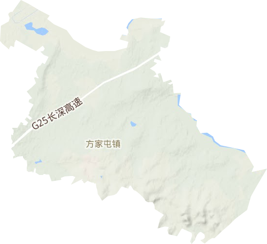 方家屯镇地形地图