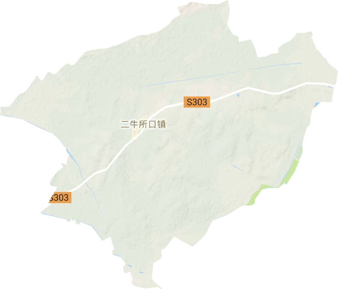 二牛所口镇地形地图