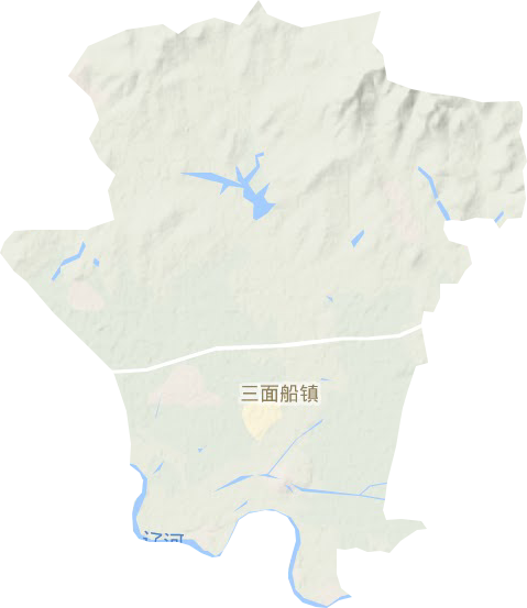 三面船镇地形地图