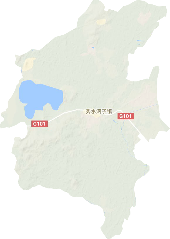 秀水河子镇地形地图