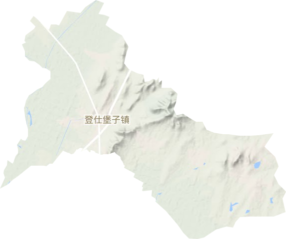 登仕堡子镇地形地图