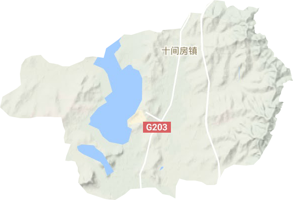 十间房镇地形地图