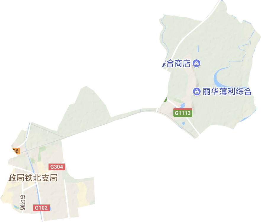 东城街道地形地图