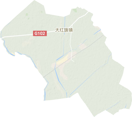 大红旗镇地形地图
