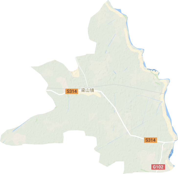 梁山镇地形地图