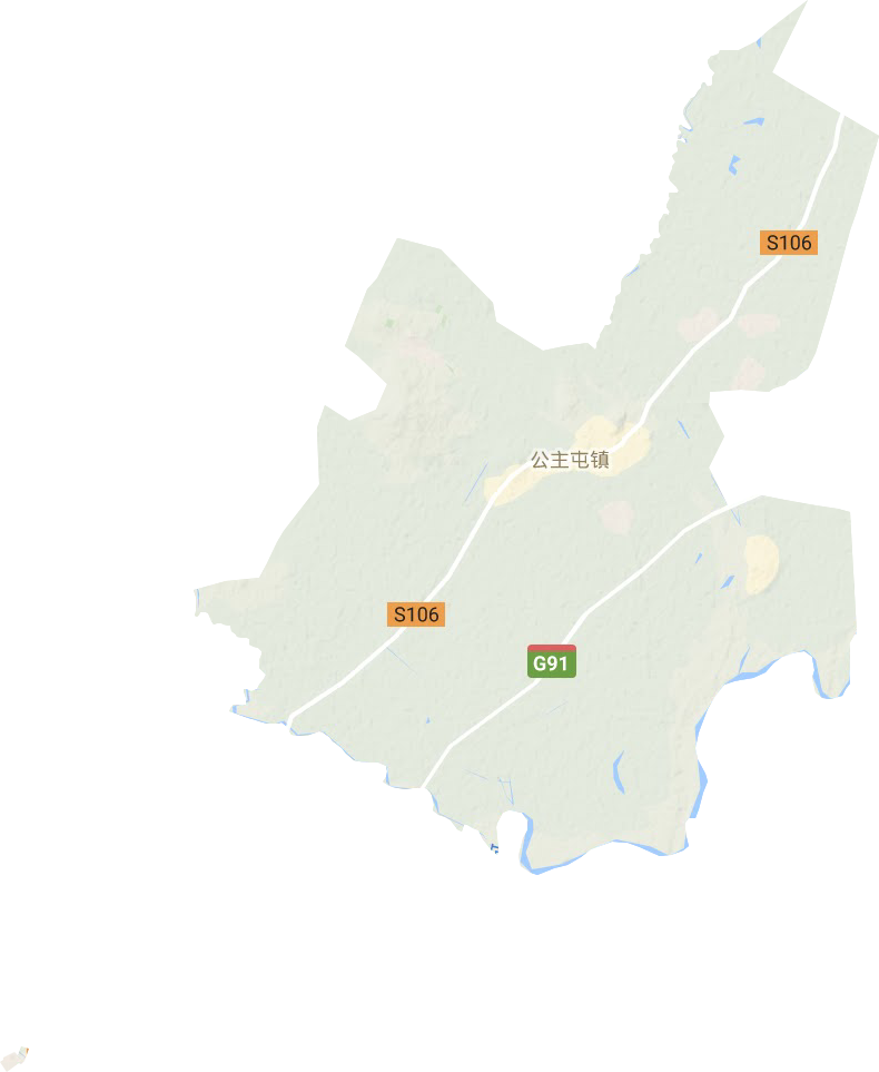 公主屯镇地形地图