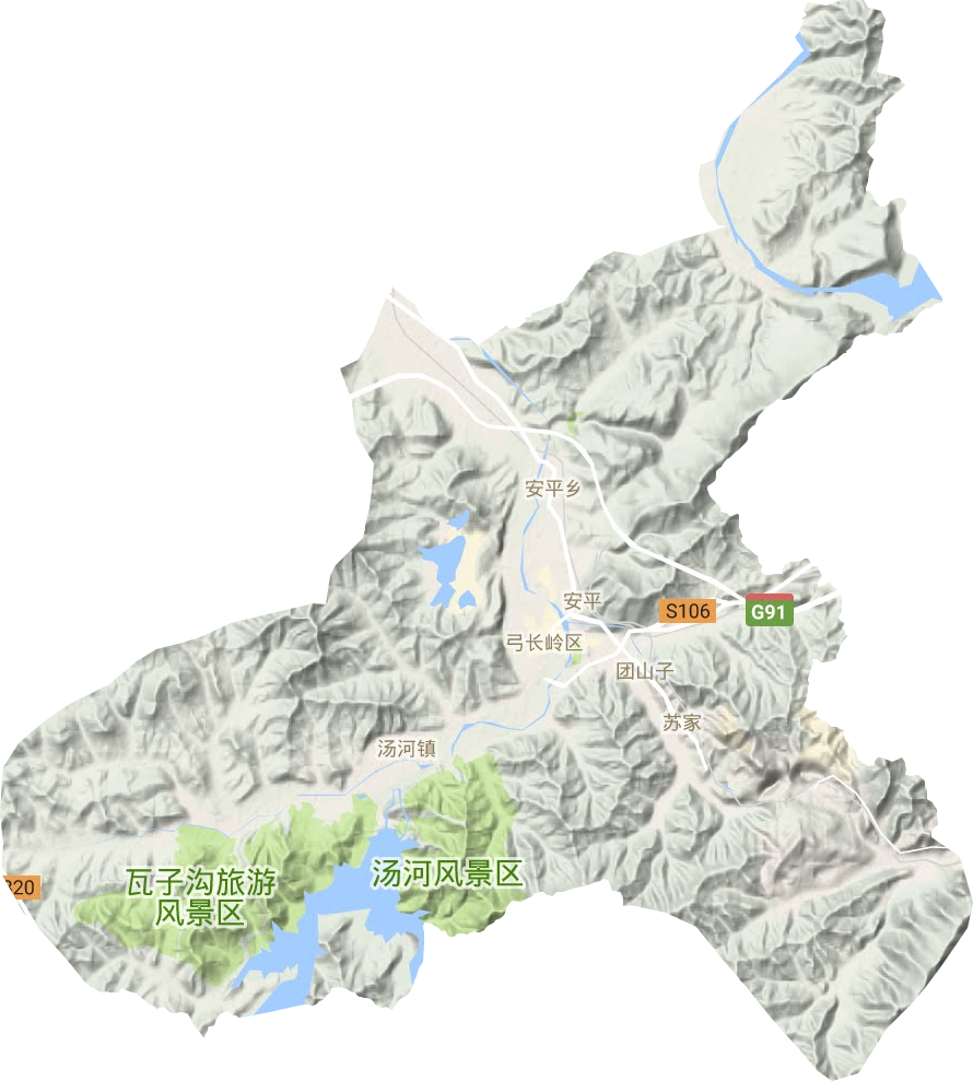 弓长岭区地形地图
