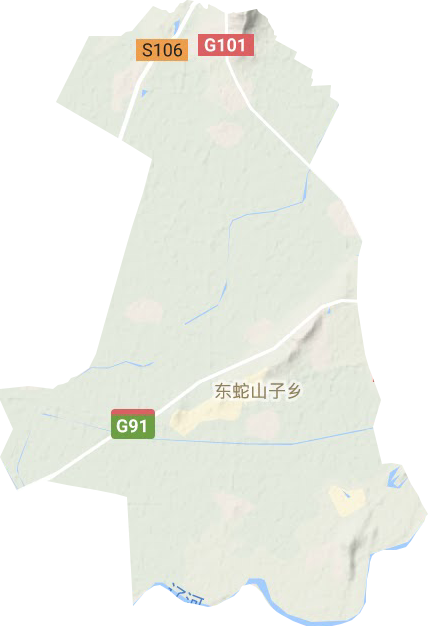 东蛇山子镇地形地图