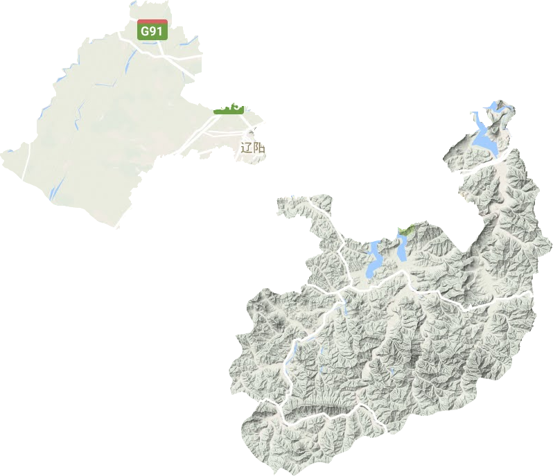 辽阳县地形地图