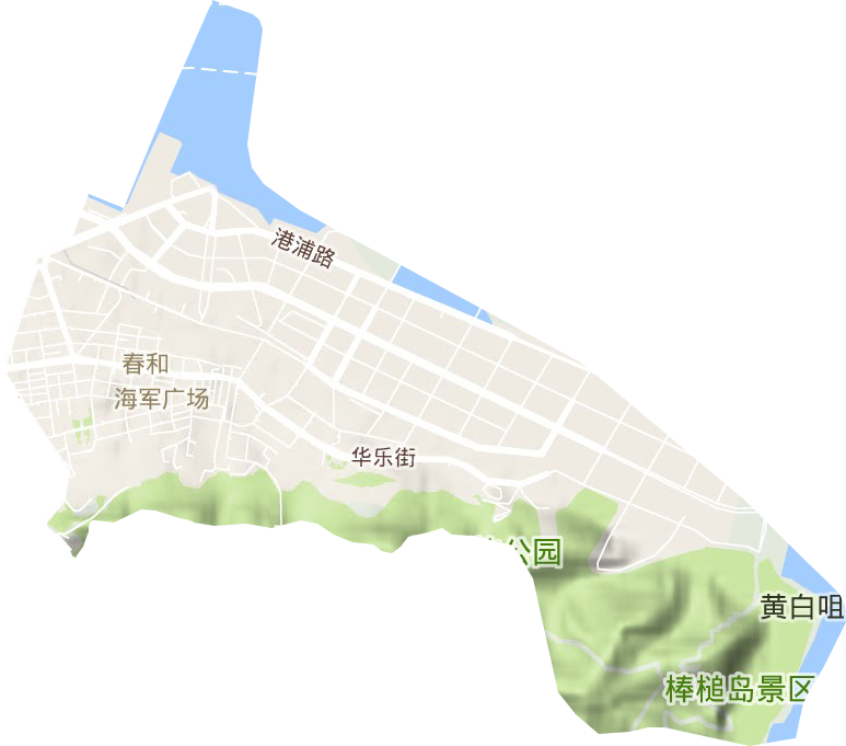 海军广场街道地形地图