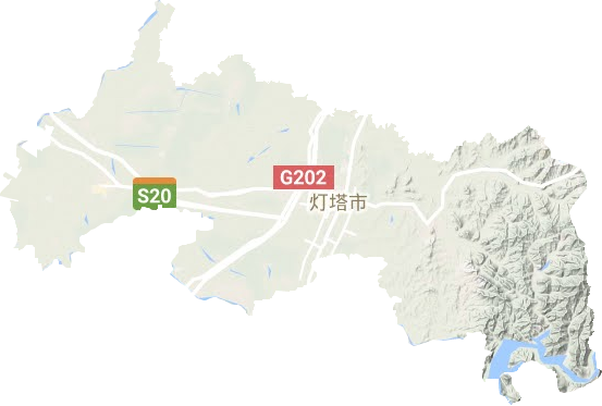 灯塔市地形地图