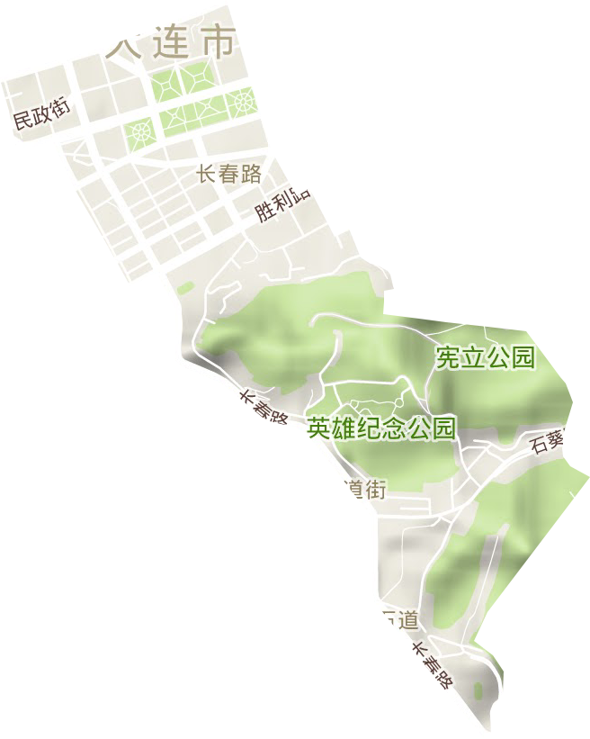 人民广场街道地形地图