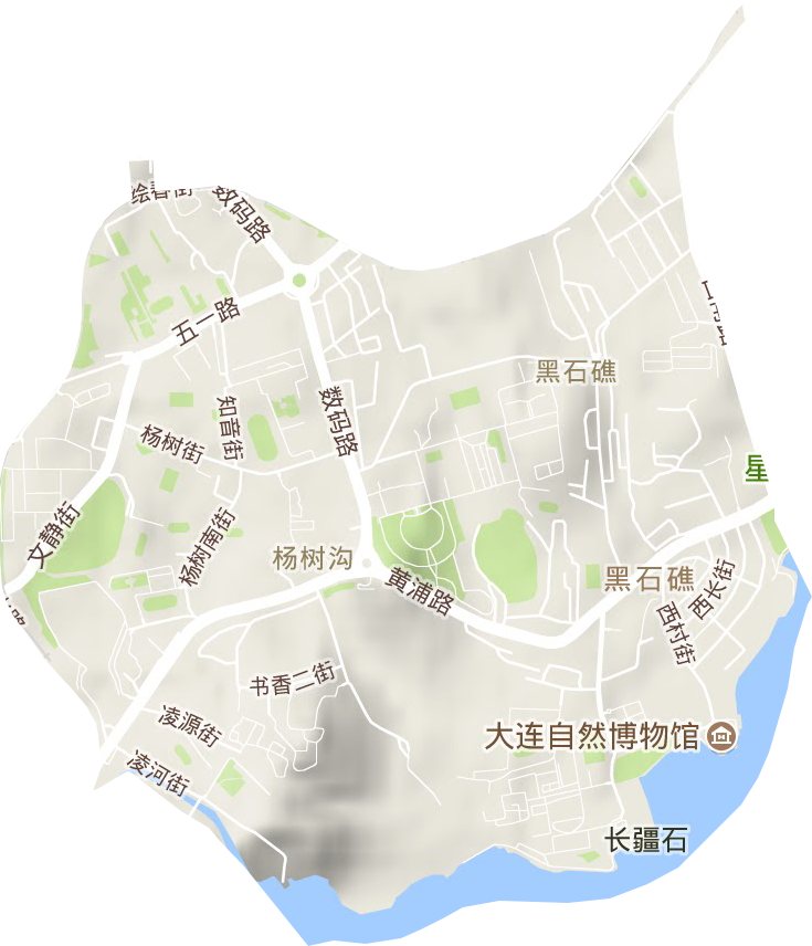 黑石礁街道地形地图