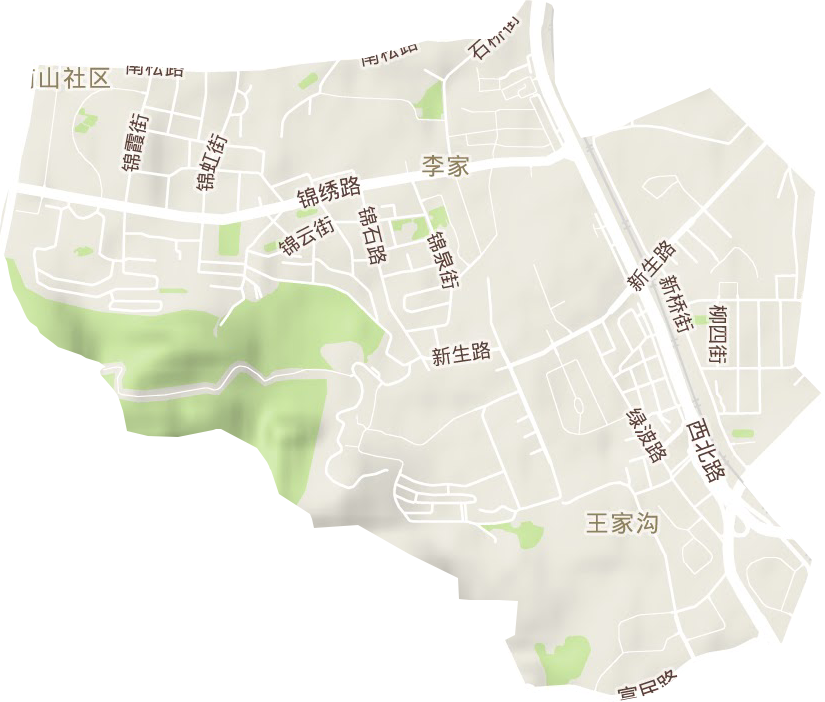 李家街道地形地图