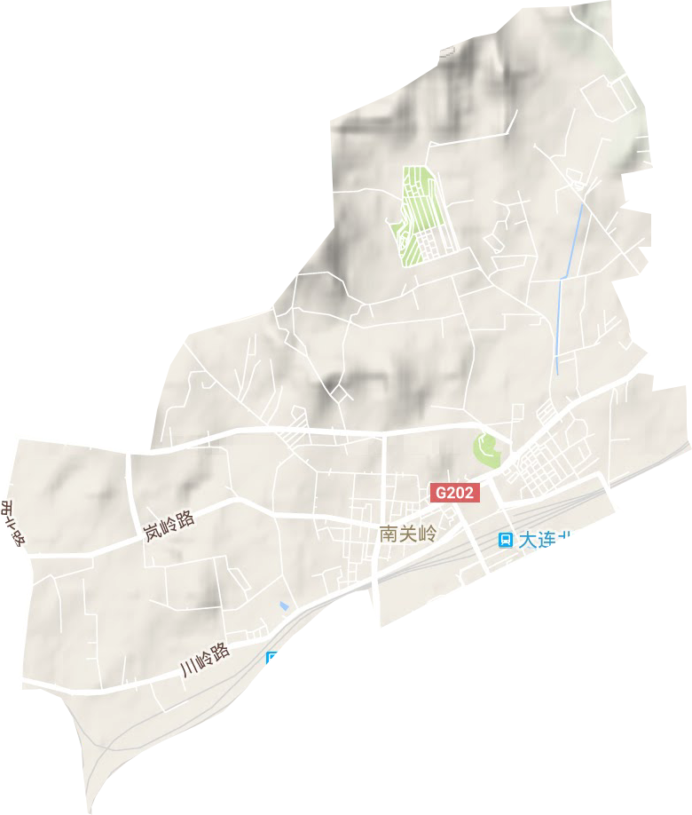 南关岭街道地形地图