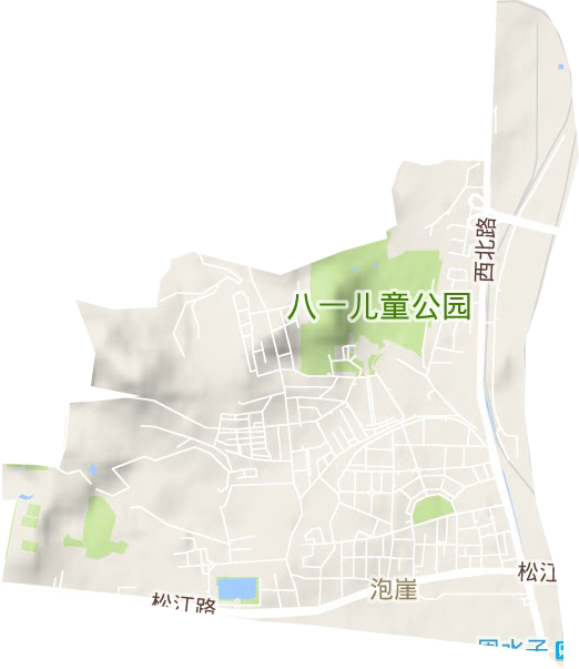 泡崖街道地形地图