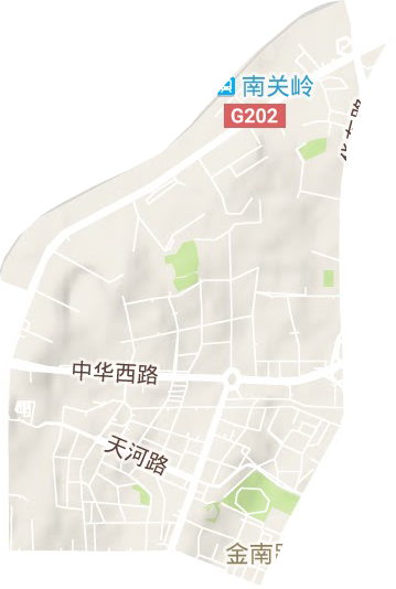 中华路街道地形地图