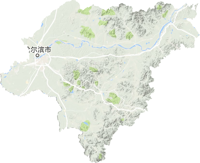 哈尔滨市地形地图