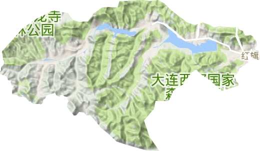 红旗街道地形地图