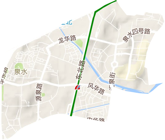 泉水街道地形地图