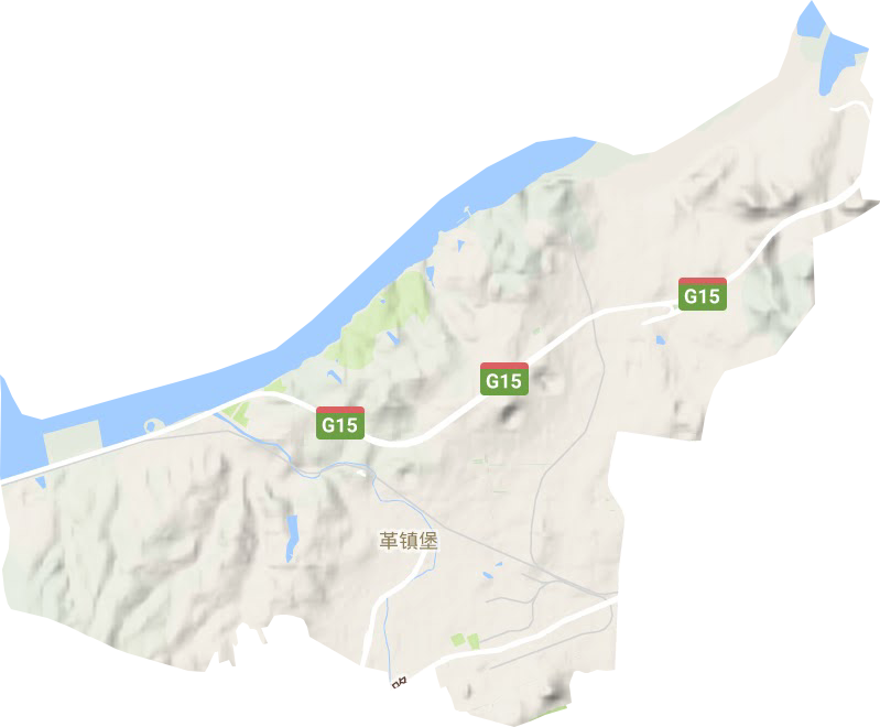 革镇堡街道地形地图