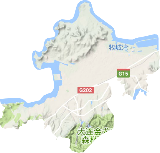 营城子街道地形地图