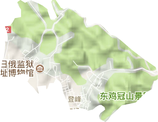 登峰街道地形地图