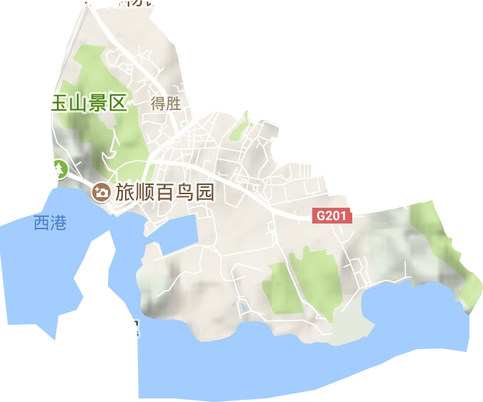 得胜街道地形地图