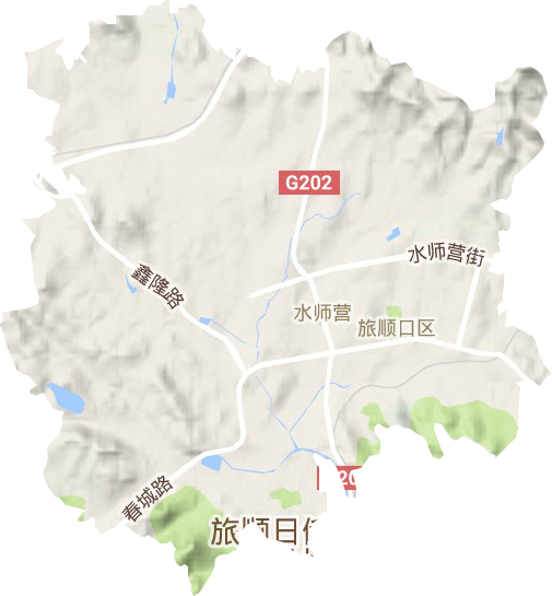 水师营街道地形地图