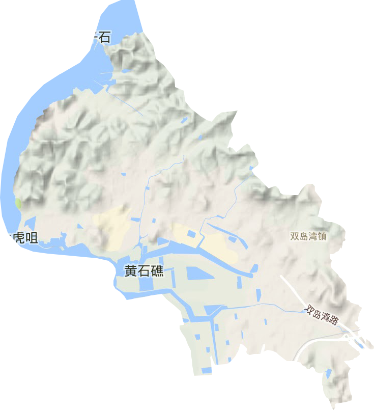 双岛湾街道地形地图