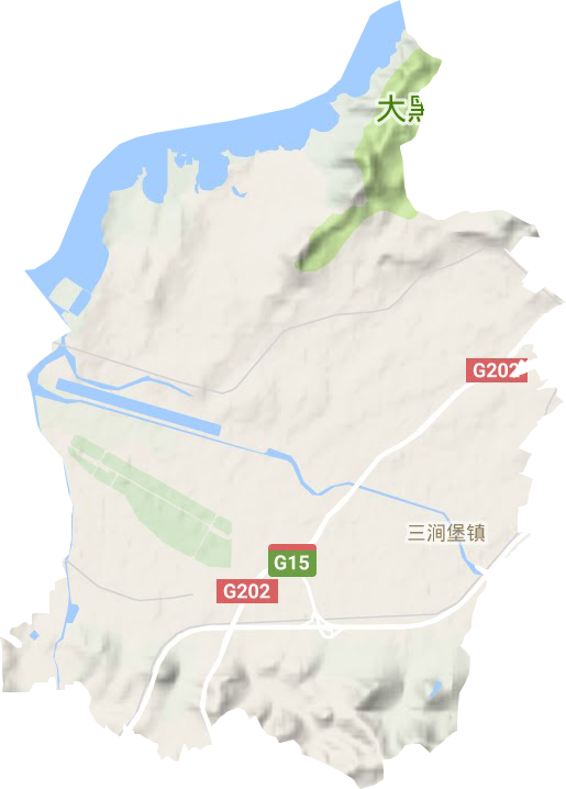 三涧堡街道地形地图