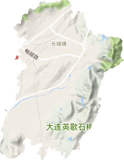 长城街道地形地图