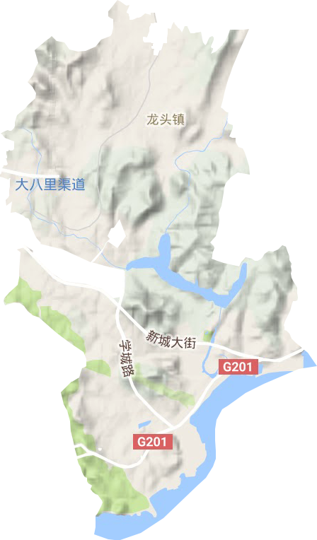 龙头街道地形地图