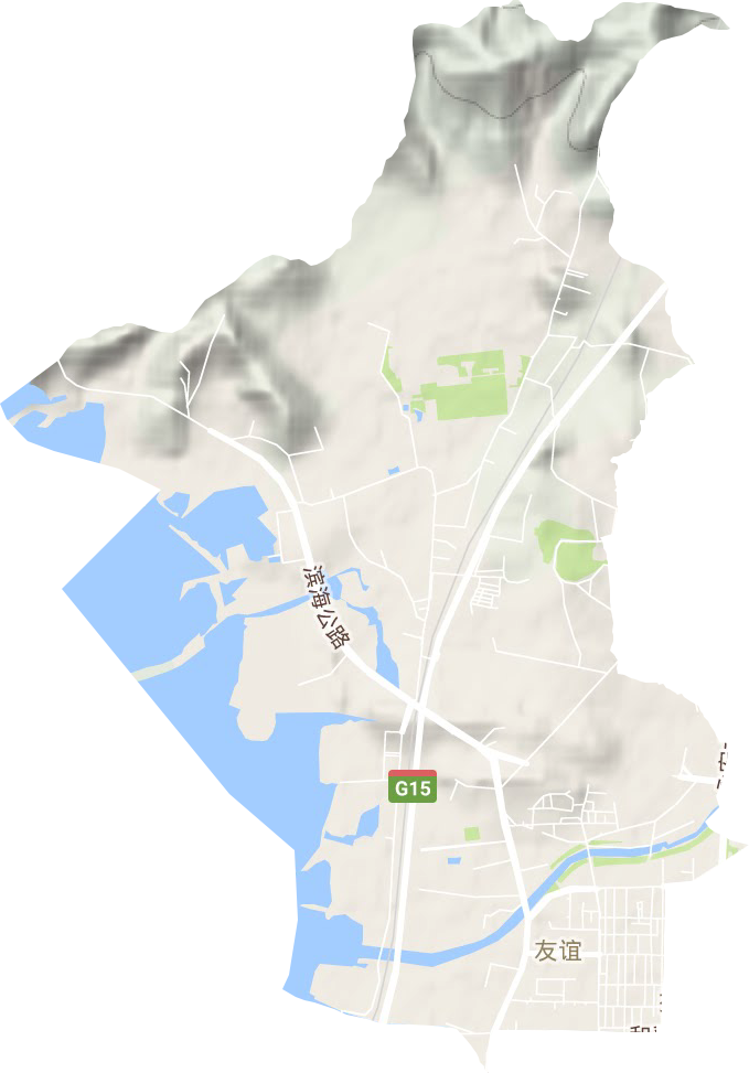 友谊街道地形地图