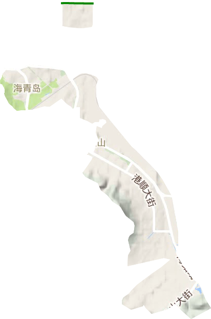 海青岛街道地形地图
