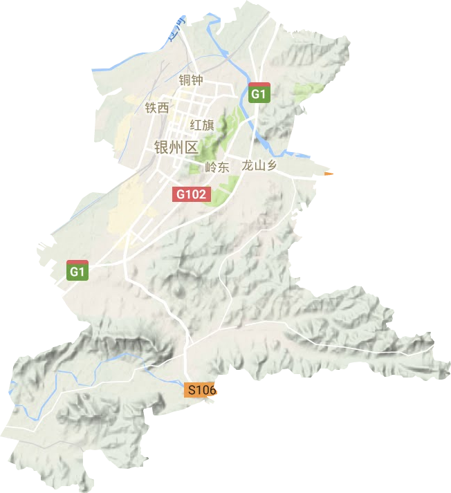 银州区地形地图