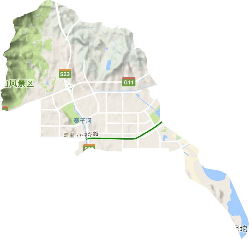 湾里街道地形地图
