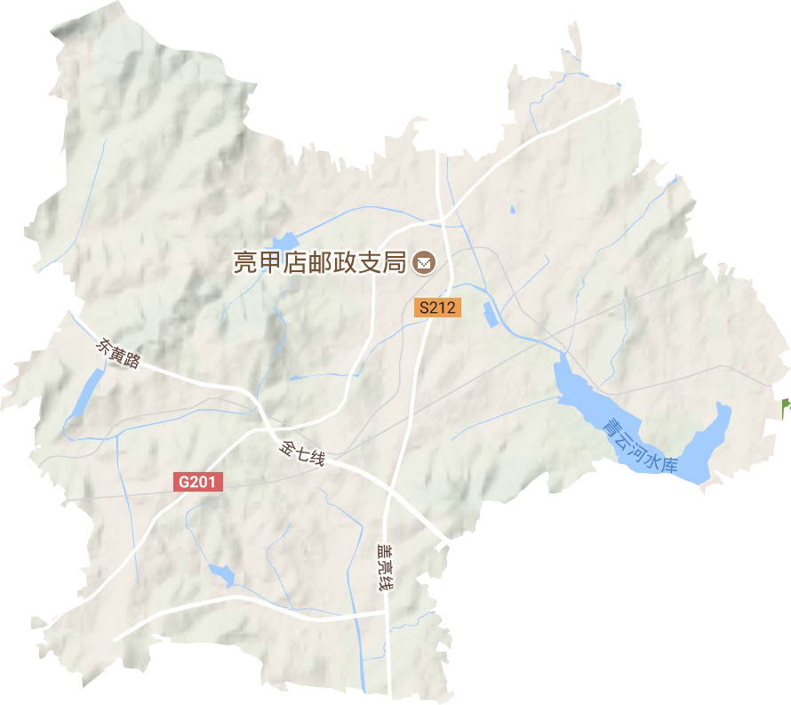 亮甲店街道地形地图