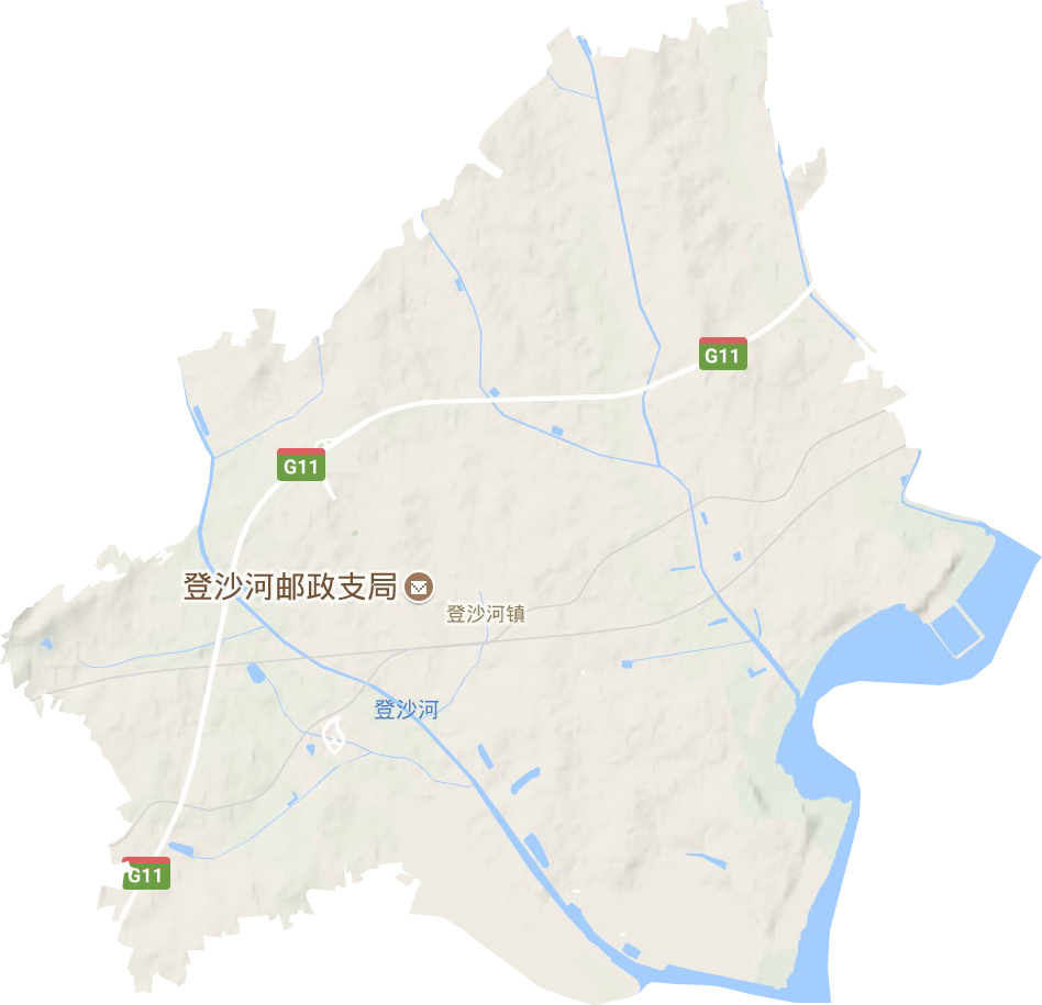 登沙河街道地形地图