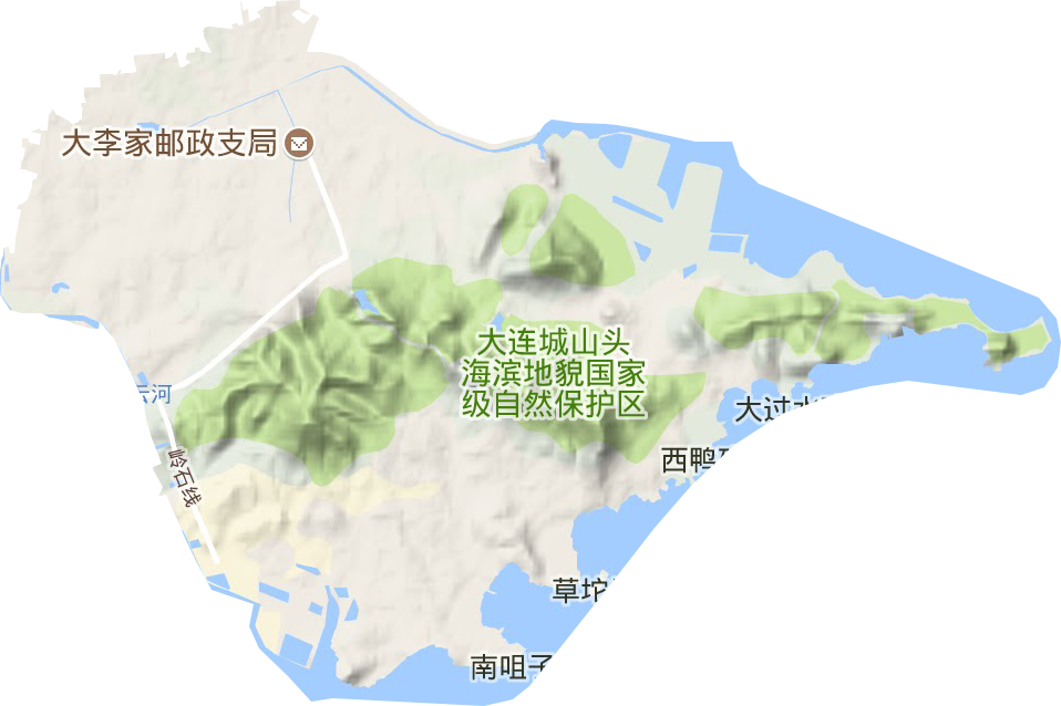 大李家街道地形地图