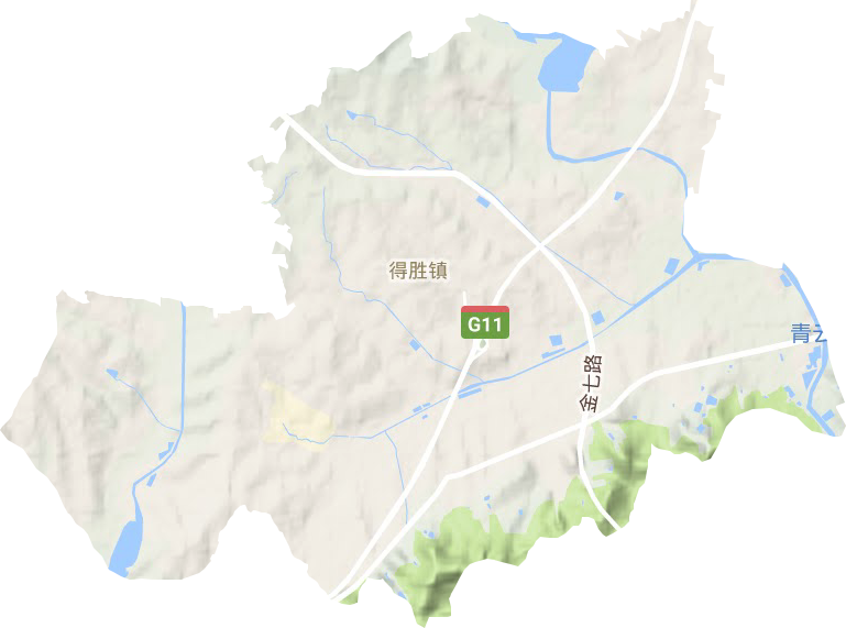 得胜街道地形地图