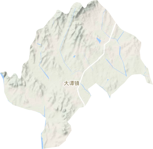 大谭街道地形地图