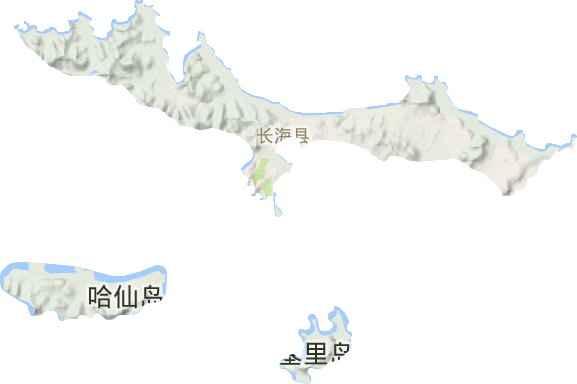 大长山岛镇地形地图