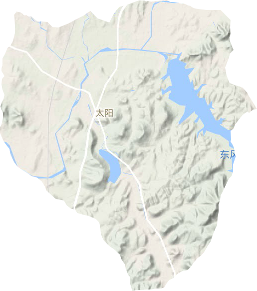 太阳街道地形地图