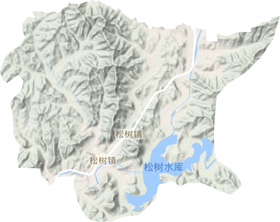 松树镇地形地图